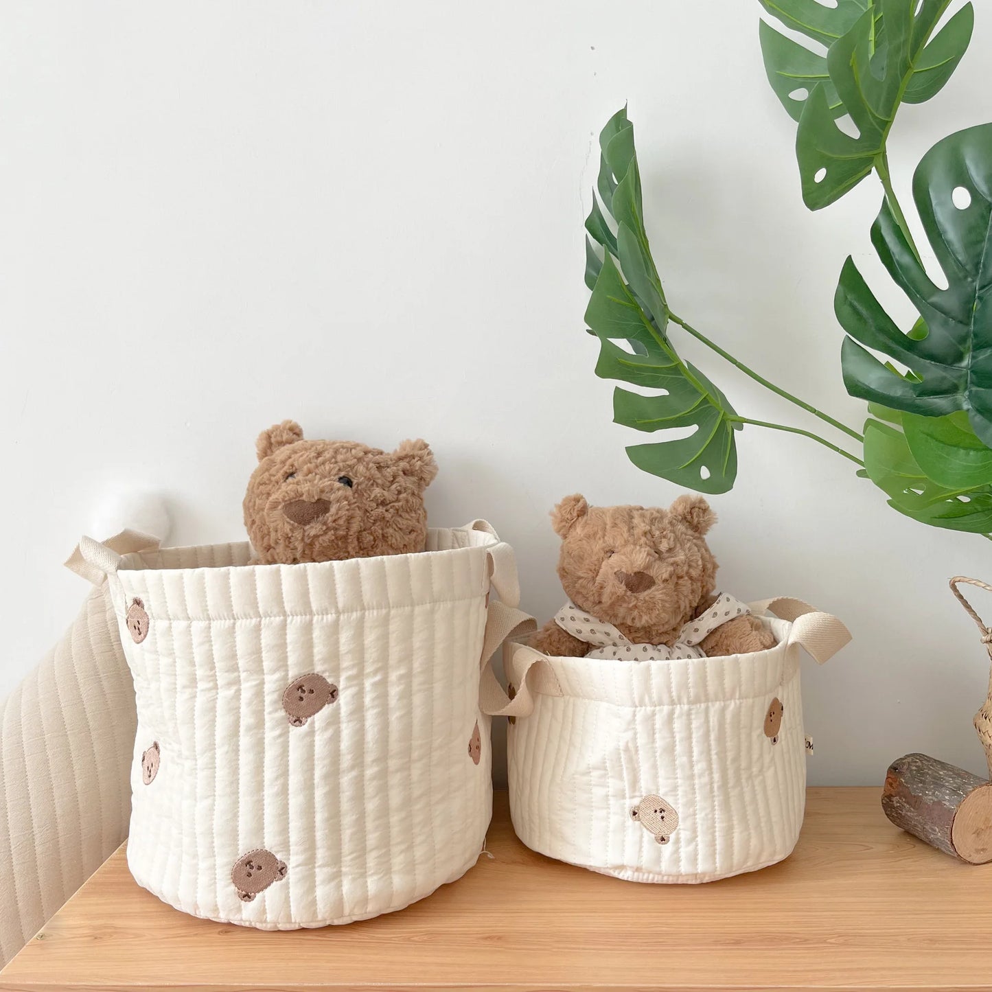 Baby Diaper Storage Bag Toys Blocks Organizer Bag Bedding Mother Tote Bottle Olives Quilted Embroidery Portable Bucket Bags
