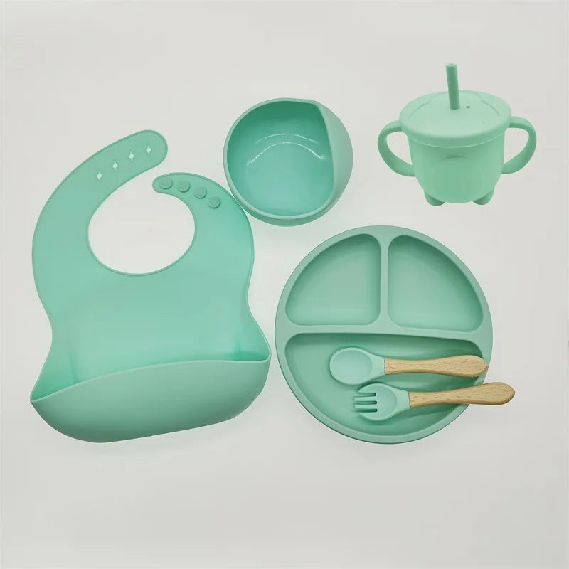 Children’s Silicone Tableware Set – 6/8-Piece Baby Feeding Kit