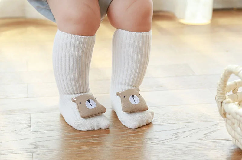 Cartoon Cotton Baby Socks – Non-Slip (Newborn to Toddler)