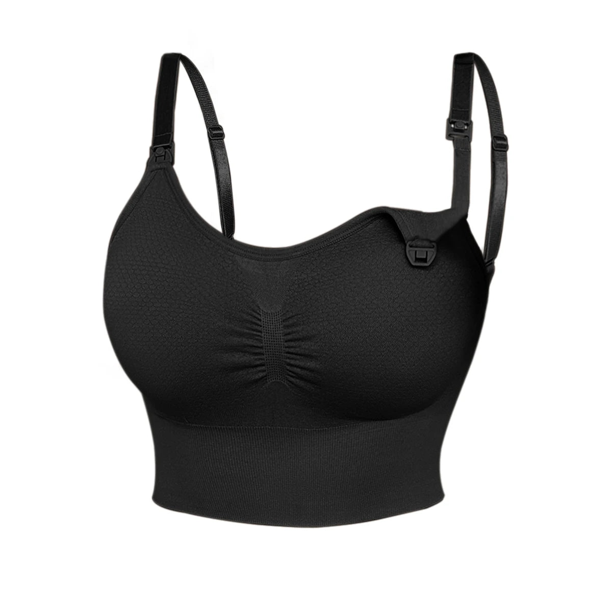 High Quality Women'S Nude Nursing Bra With Wireless Hooks Detachable Padding Comfortable Top Foldable Nursing Bra