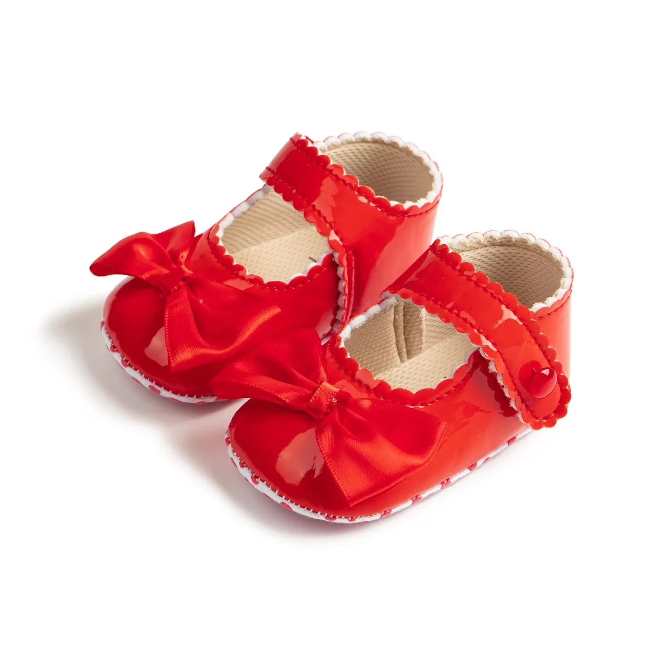 Meckior PU Leather Bowknot Baby Girl Shoes – Soft Sole Flats