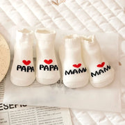 2 Pairs Baby “I love Mama & Papa” Cotton Socks – Newborn Gift