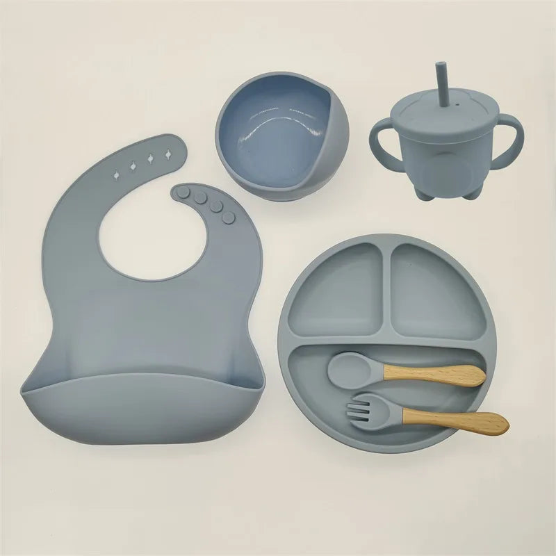 Children’s Silicone Tableware Set – 6/8-Piece Baby Feeding Kit