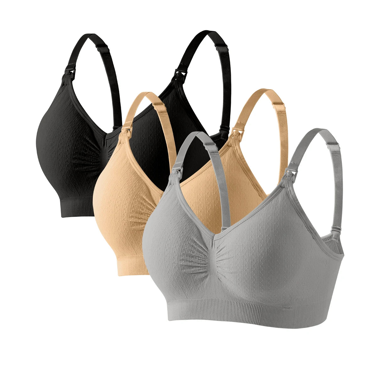 3 PCS New Breathable Front Open Nursing Bra Maternity Underwear Pregnancy Bra Full Cup Wireless Comfortable Breastfeeding Bra