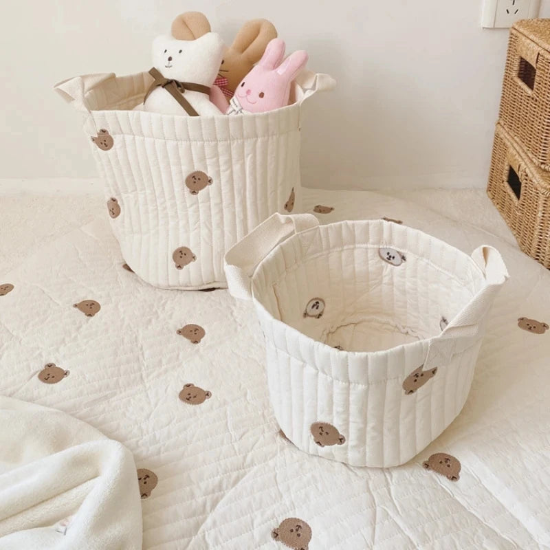 Baby Bags Cute Bear Embroidery Diaper Bag Caddy Nappy Cart Storage Mummy Maternity Bag for Newborn Diapers Toys Organizers