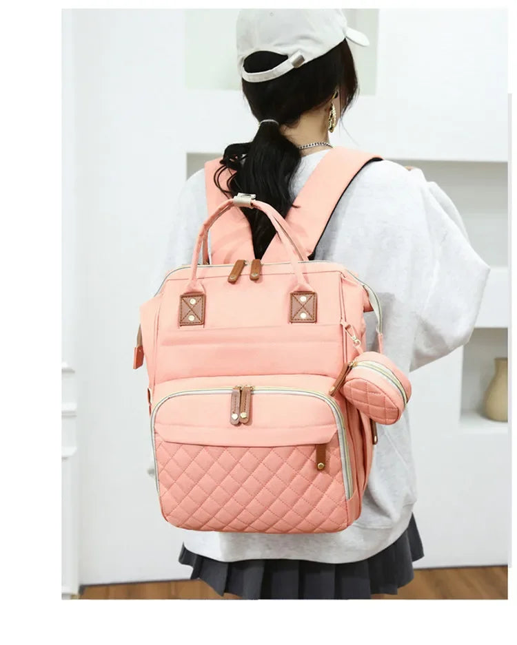 Diaper Bag with Changing Station 3 in 1 Baby Diaper Backpack with Foldable Changing Pad, Large Travel Back Pack for Girl Boy
