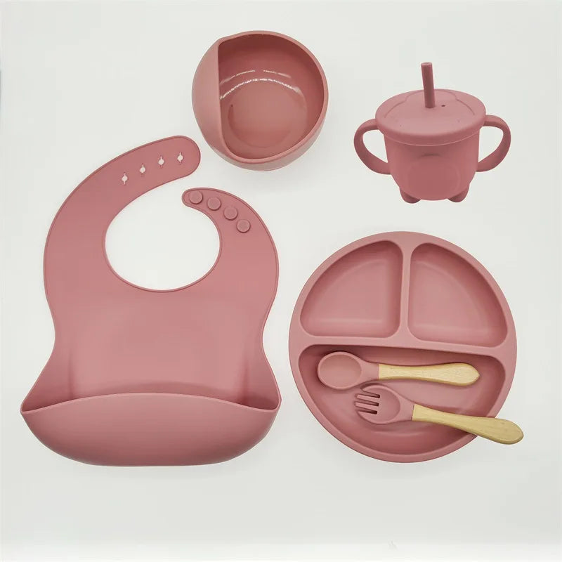 Children’s Silicone Tableware Set – 6/8-Piece Baby Feeding Kit