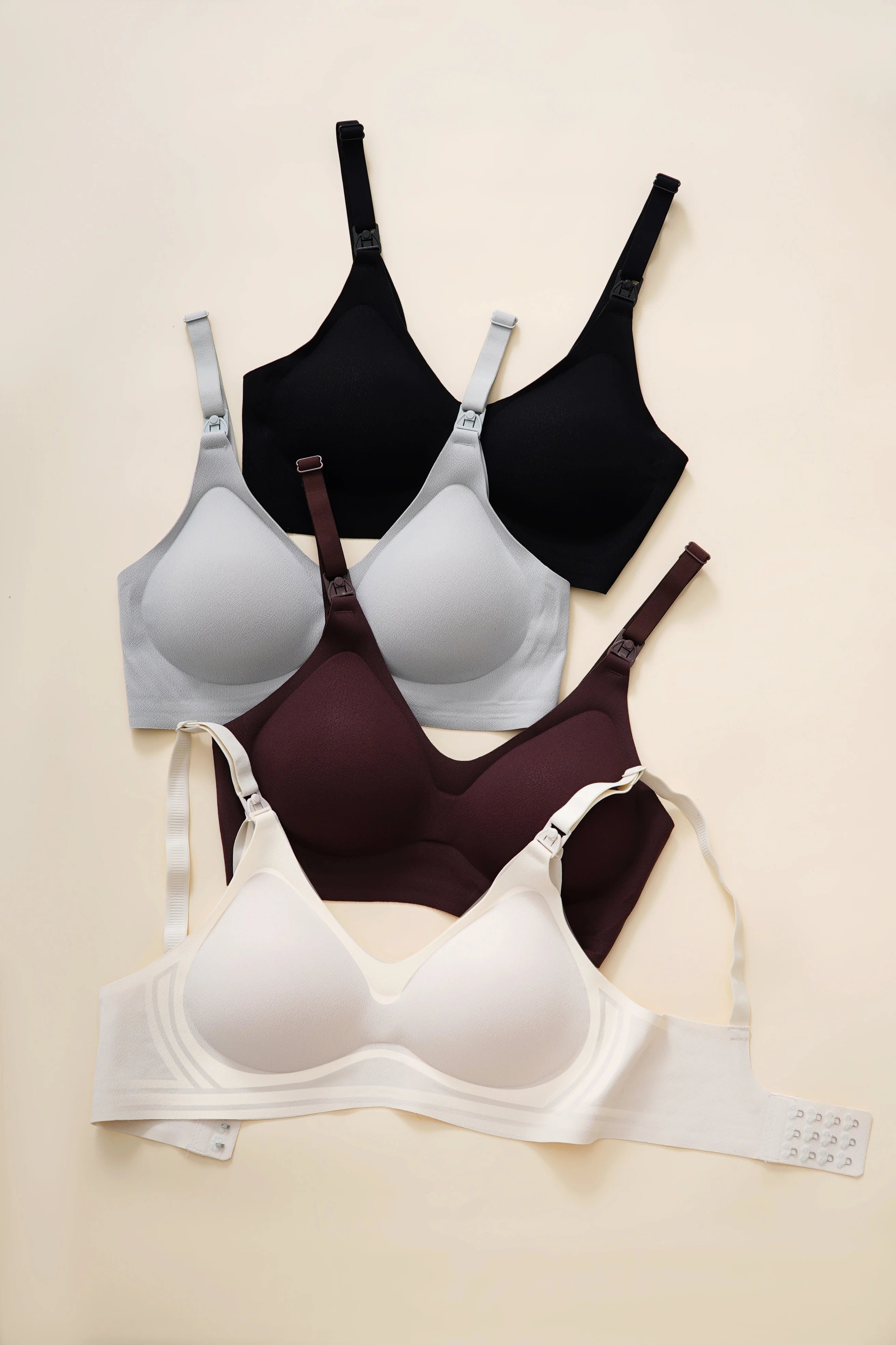 Pregnant Women'S Non Steel Ring Underwear With Front Opening Buckle For Comfortable Breathable Fit Solid Color Nursing Underwear