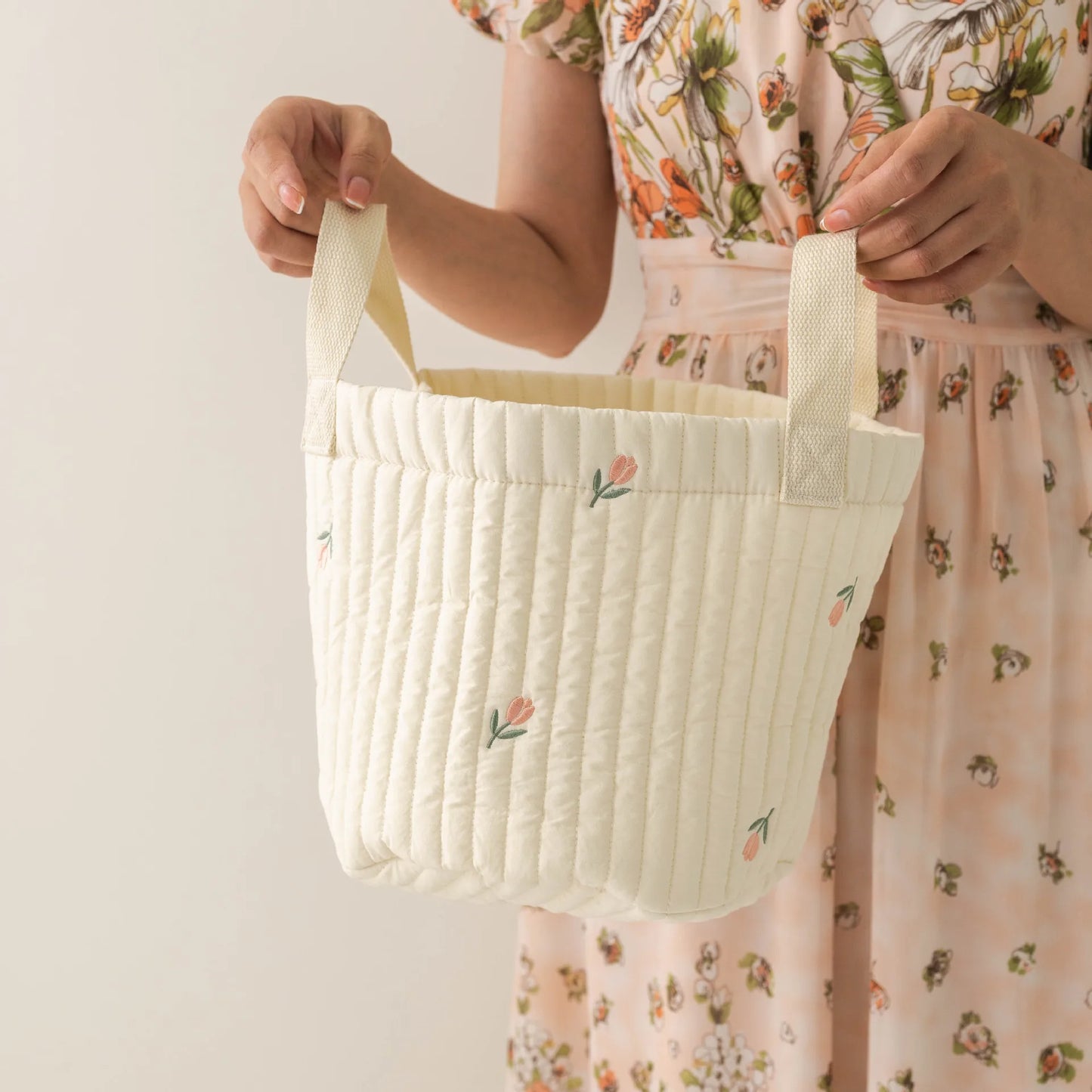 Baby Diaper Storage Bag Toys Blocks Organizer Bag Bedding Mother Tote Bottle Olives Quilted Embroidery Portable Bucket Bags
