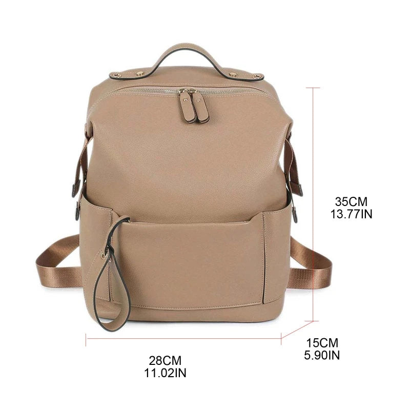 Multifunction Leather Baby Changing Bag Large Capacity