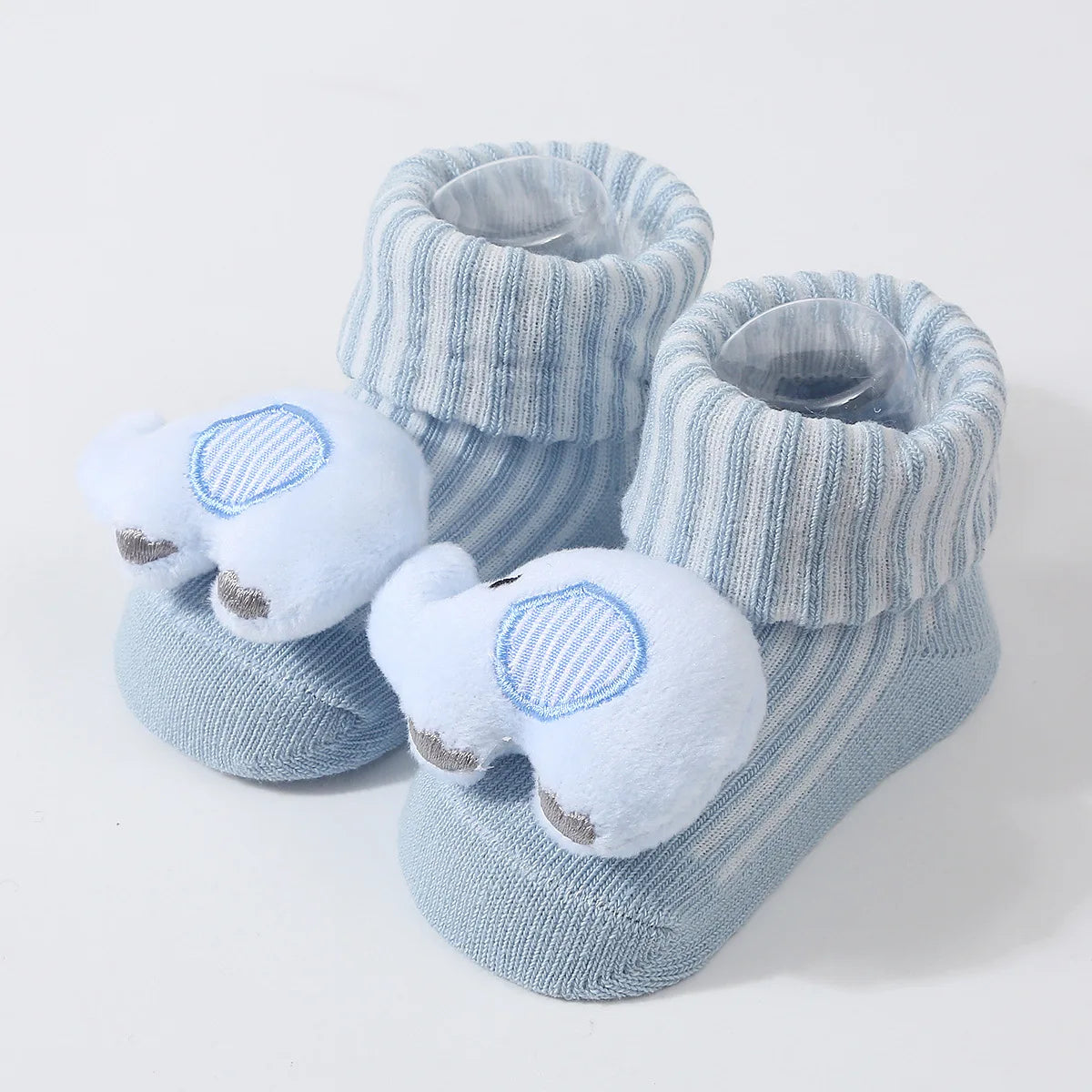 3D Doll Cotton Baby Tube Socks – Newborn (0–6 Months)