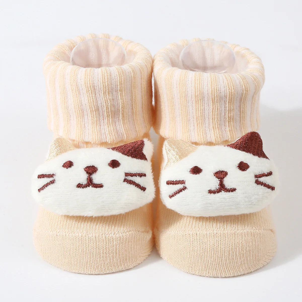 3D Doll Cotton Baby Tube Socks – Newborn (0–6 Months)