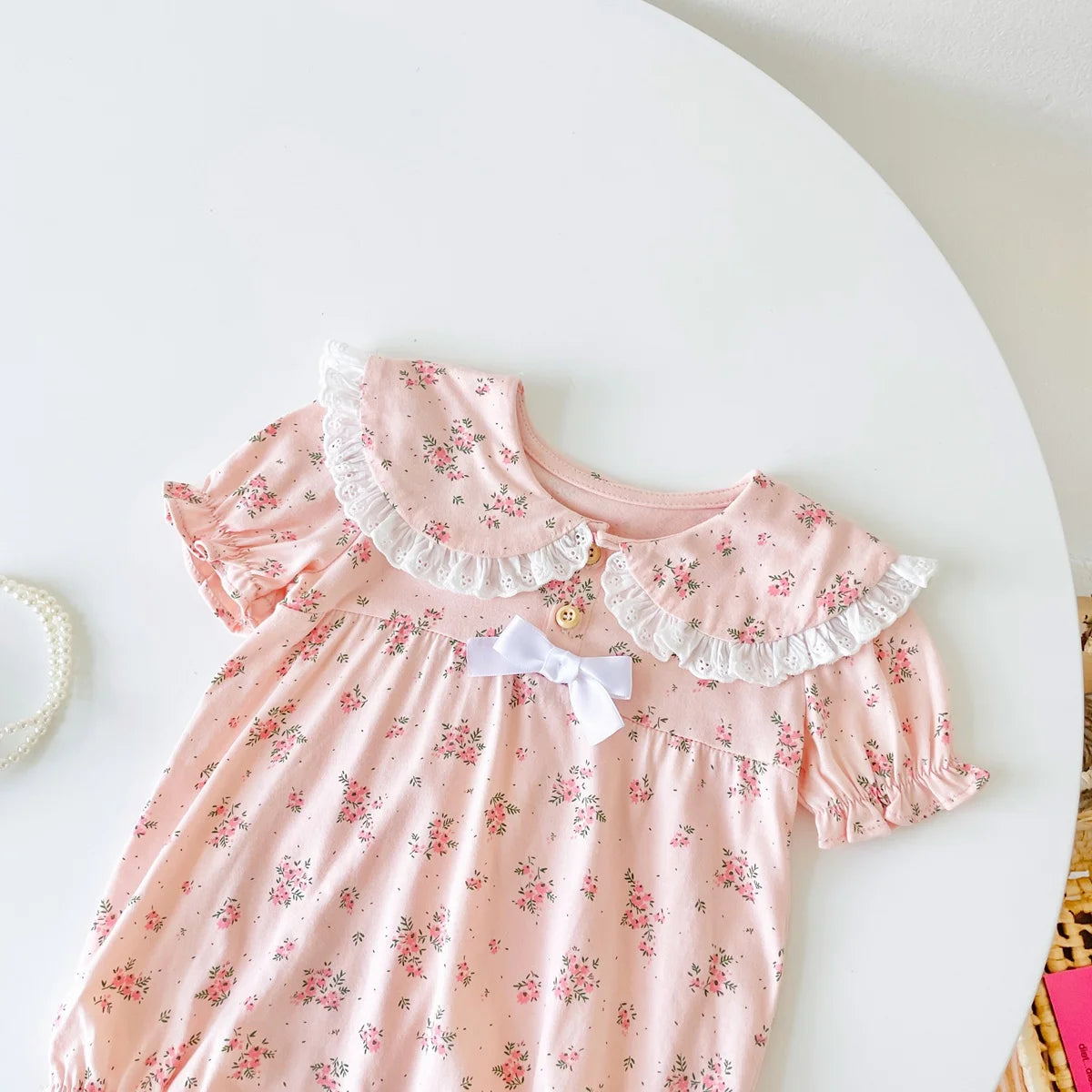 Sanlutoz Baby Girl Floral Lace Bodysuit – Summer Princess Outfit