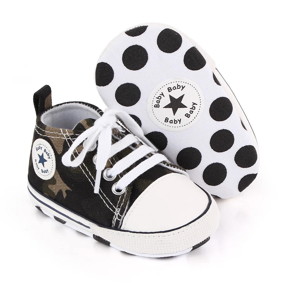 Canvas Baby Sneakers – Soft Sole First Walkers for Boys & Girls