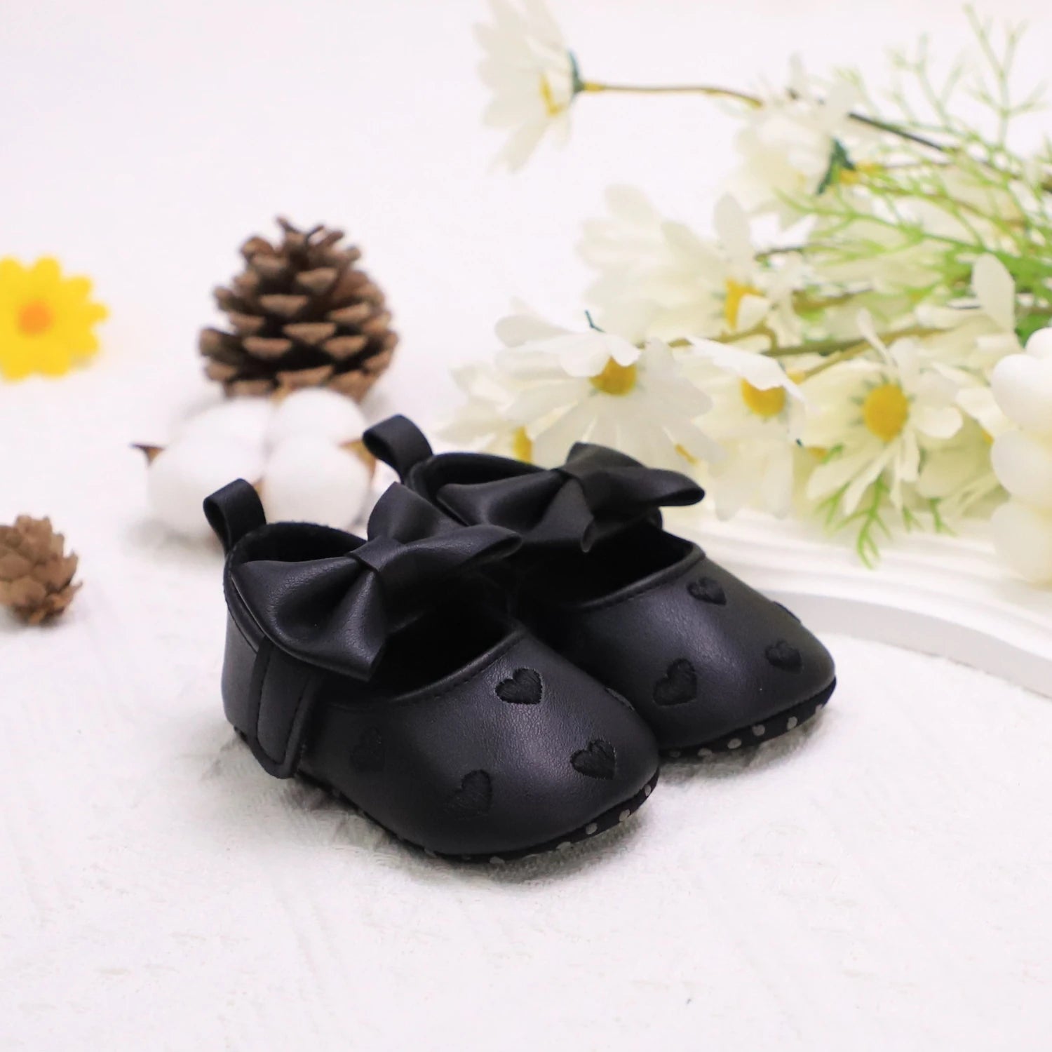 Love Embroidered Baby Girl Shoes – Soft First Step Walkers