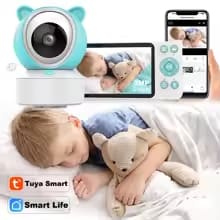 Smart WiFi Baby Monitor – Cry Detection, 5" Screen, 1080P Camera