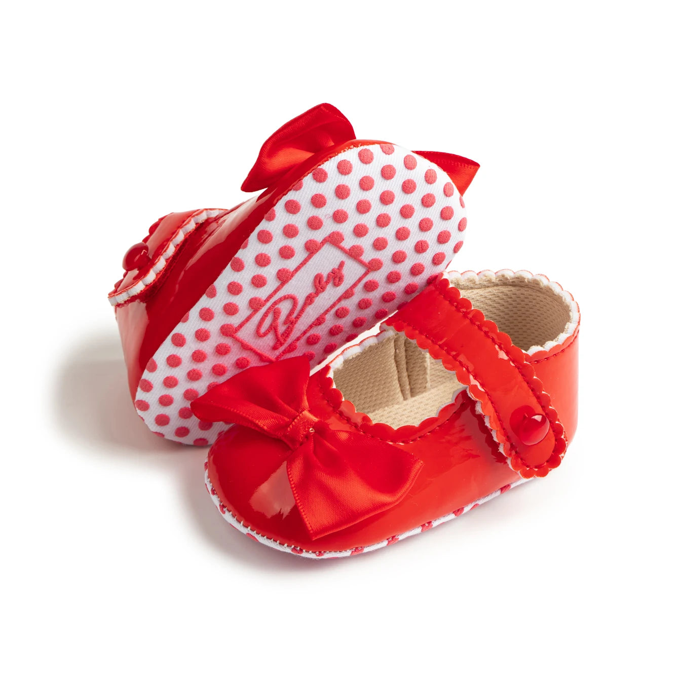 Meckior PU Leather Bowknot Baby Girl Shoes – Soft Sole Flats