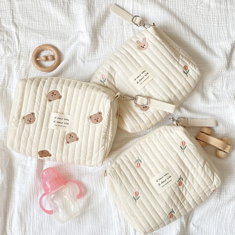 Diaper Bag Baby Pram Stroller Bags Organizer Bear Embroidery Multifunctional Nappy Nursing Mommy Travel Makeup Pouch