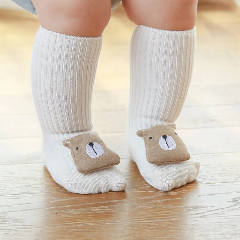 Cartoon Cotton Baby Socks – Non-Slip (Newborn to Toddler)