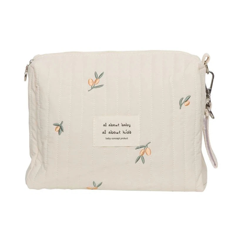 Bear Embroidered Stroller Organizer Diaper & Nursing Pouch