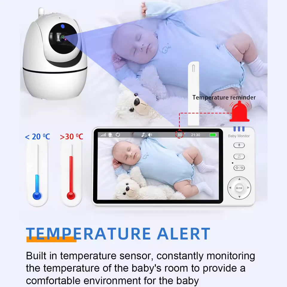 All-in-One Baby Monitor – 5" Screen, Pan-Tilt, VOX, Night Vision