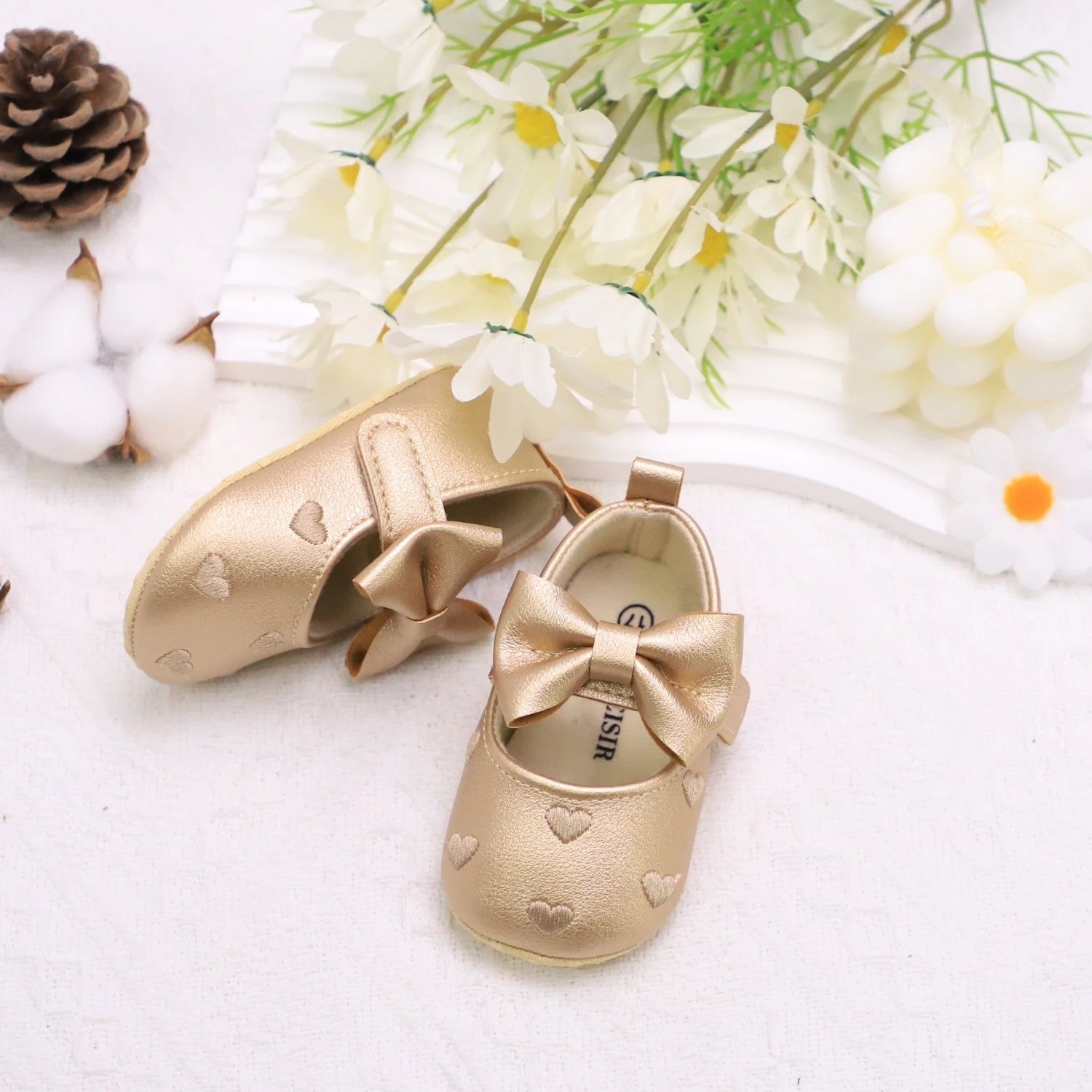 Love Embroidered Baby Girl Shoes – Soft First Step Walkers