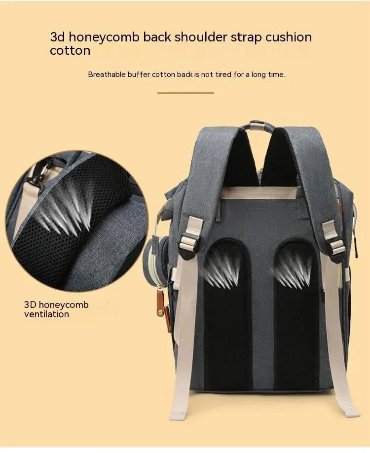Diaper Bag with Changing Station 3 in 1 Baby Diaper Backpack with Foldable Changing Pad, Large Travel Back Pack for Girl Boy