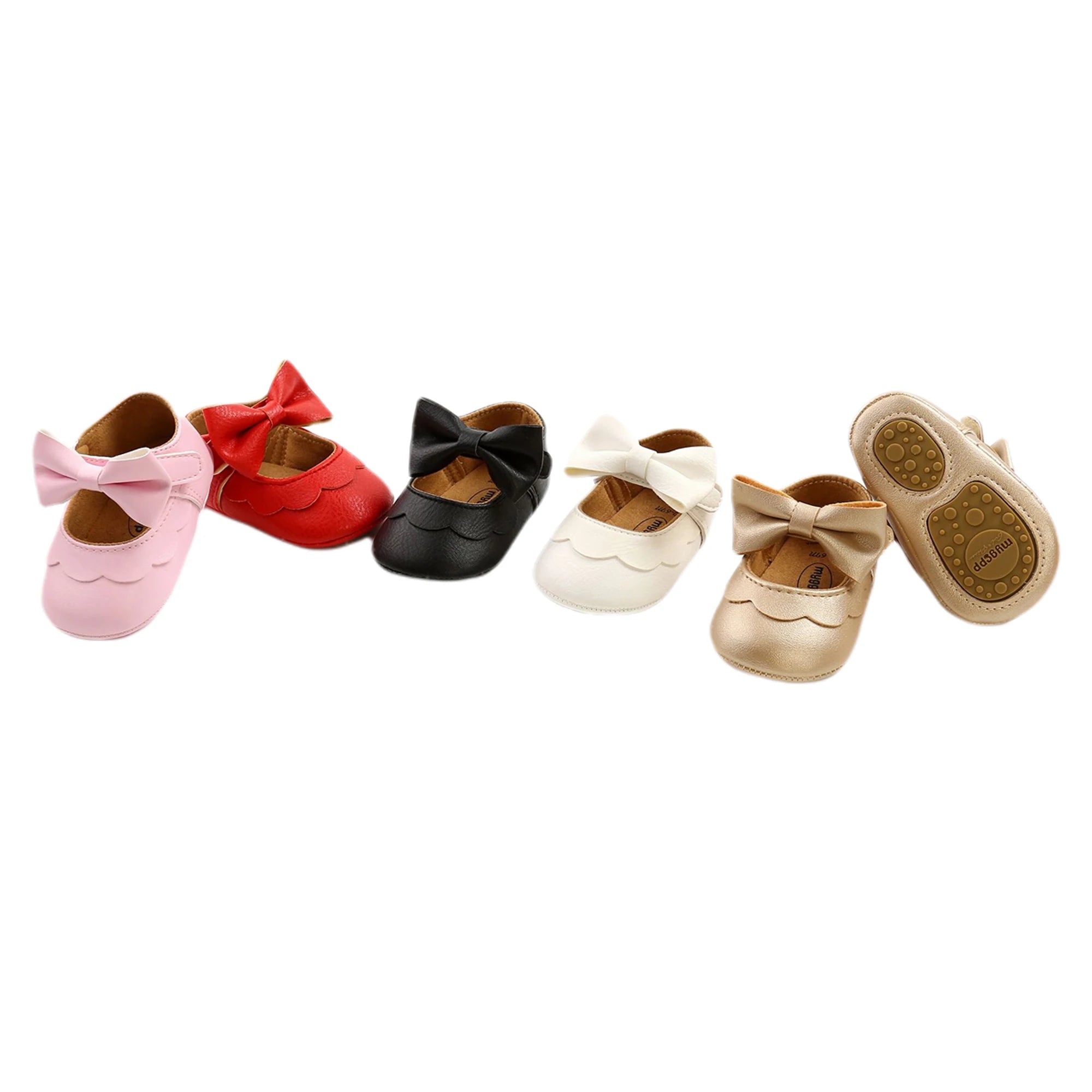 Baby Girl Bowknot Flat Shoes – Soft Sole First Walkers