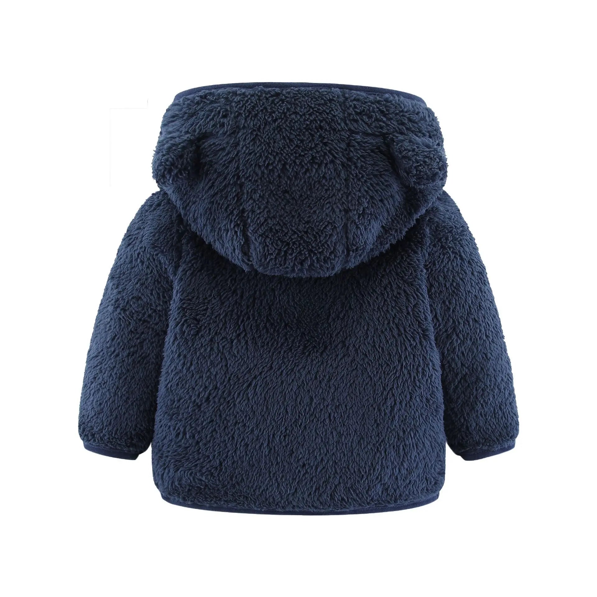 Spring and Autumn Children's Fleece Coat Baby Bear Ears Long Sleeve Warm Jacket 0-3 Years Old Child Clothing