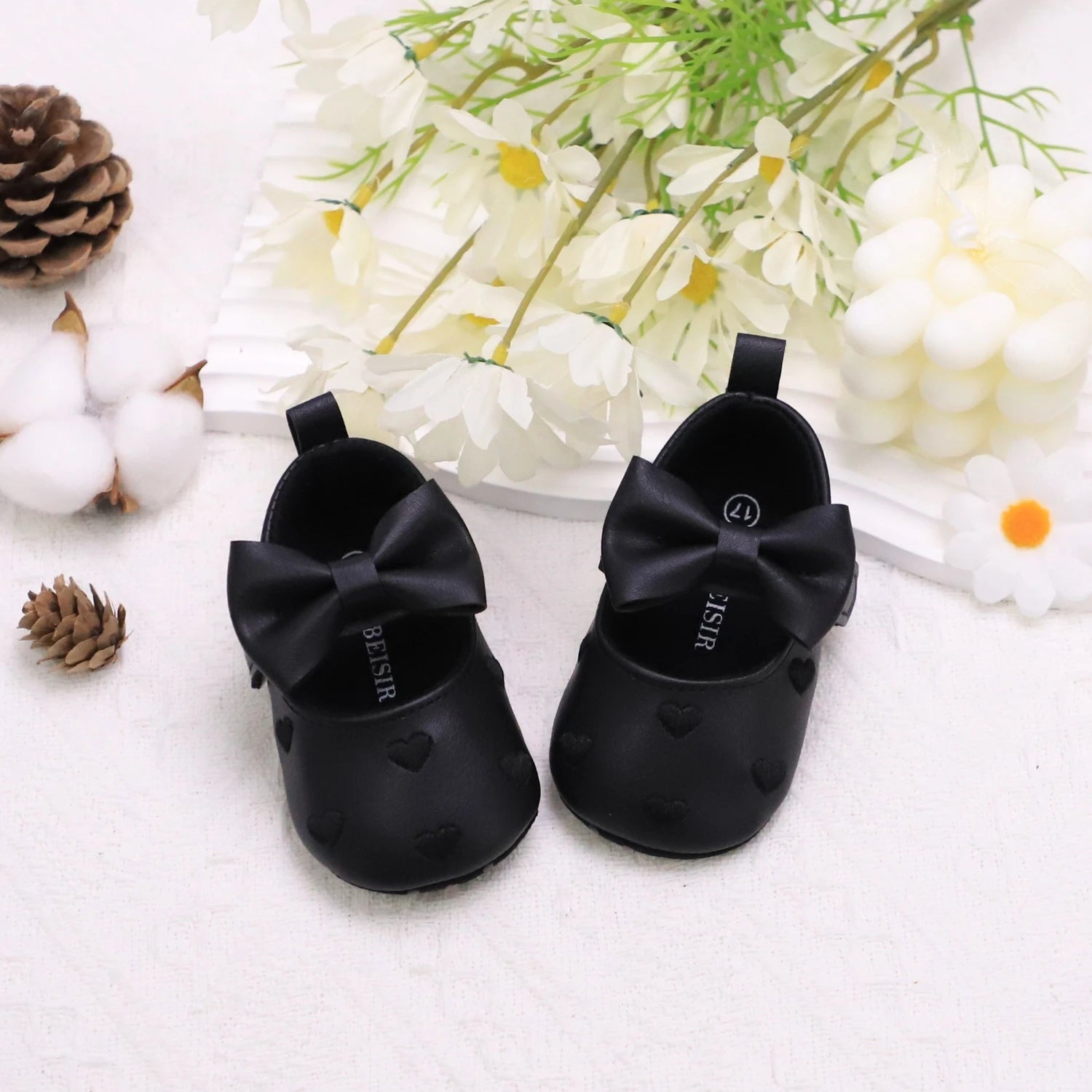 Love Embroidered Baby Girl Shoes – Soft First Step Walkers
