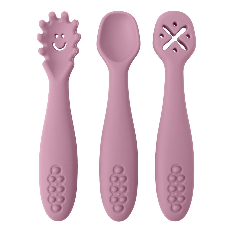 3PCS Baby Learning Spoon Set – Toddler Feeding Utensils