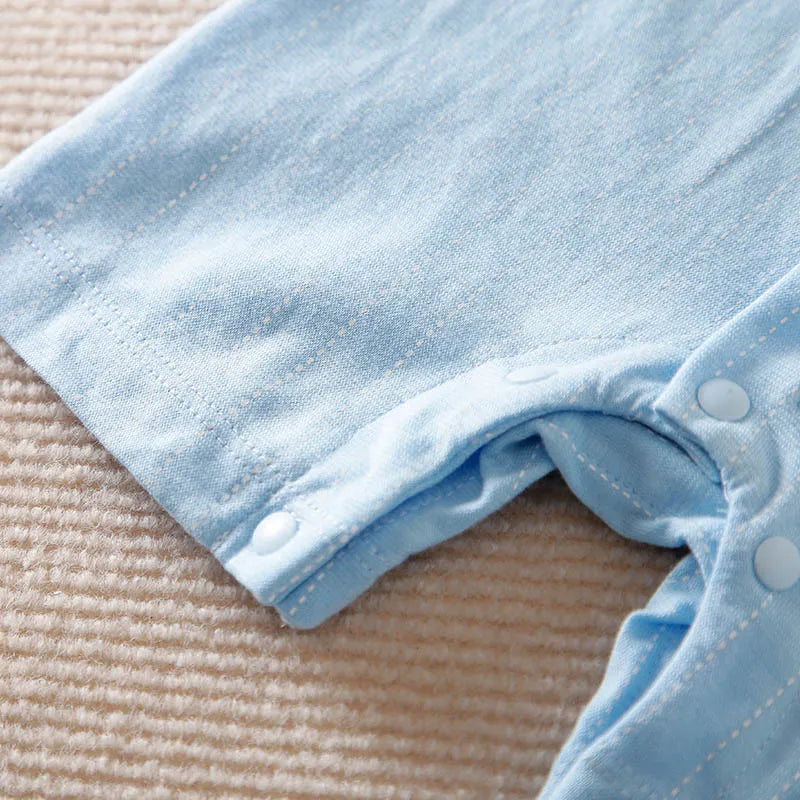 100% Cotton Short Sleeve 0-18 months Gentleman Tie Outfit Handsome Jumpsuit Baby Boys Suits Cotton Onesie Newborn Toddler Trendy