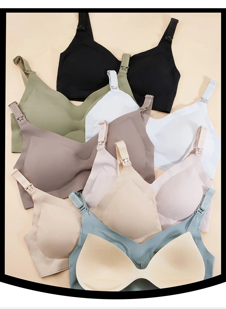 Ultra-Thin Laser Cut Nursing Bra – Push-Up, Removable Pads, Plus Size