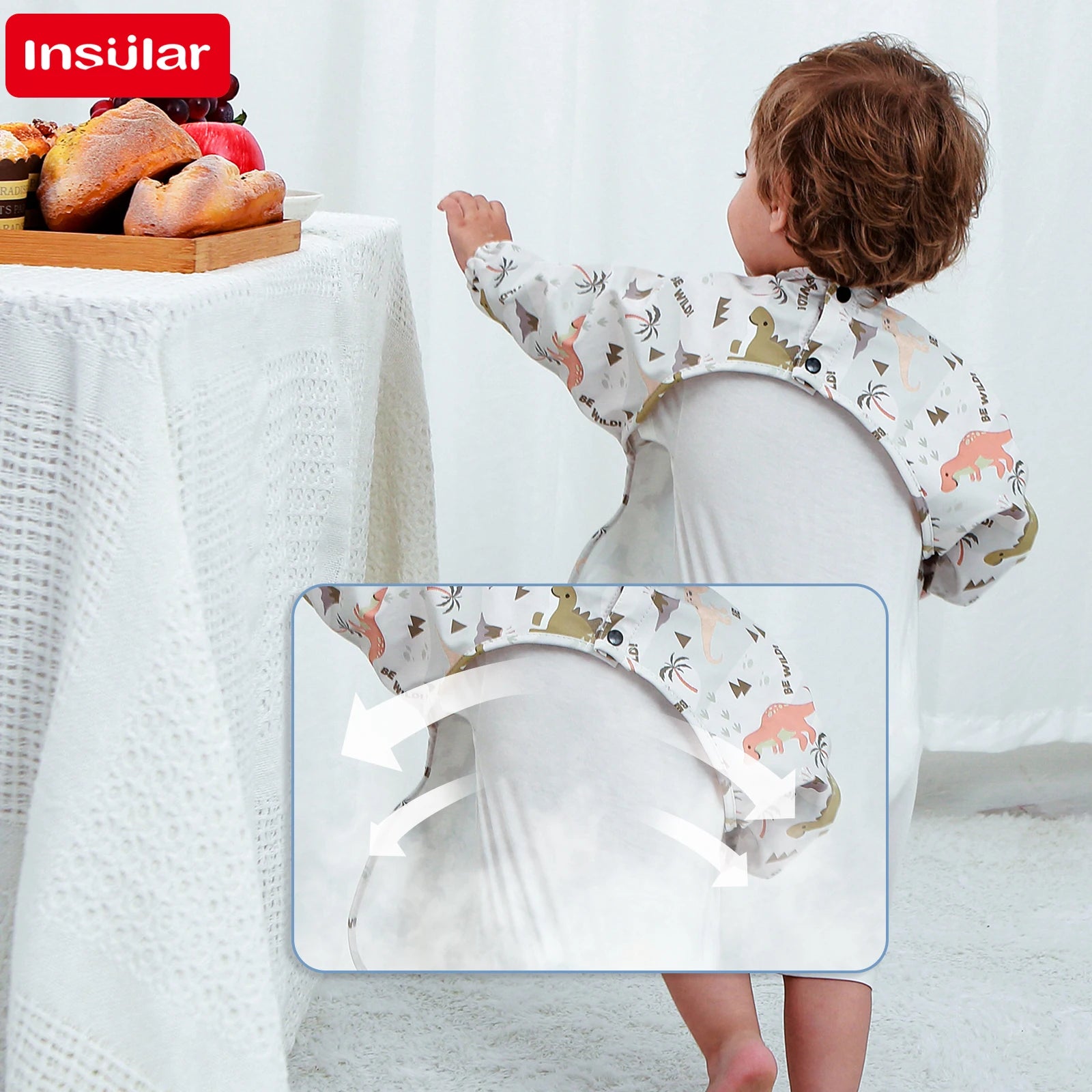 New Baby's Waterproof Long Sleeve Apron with Pocket Toddler Burp Cloth Boys Girls Anti-dirty Art Smock Baby Stuff Denmark bib