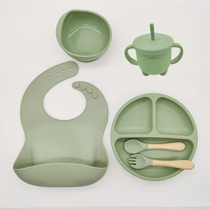 Children’s Silicone Tableware Set – 6/8-Piece Baby Feeding Kit