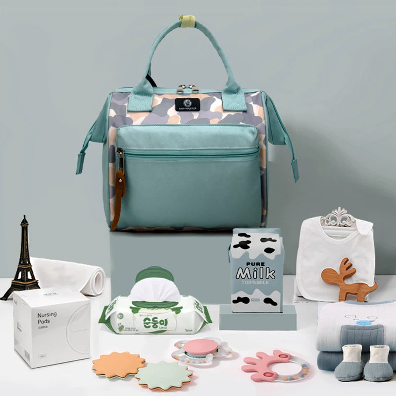 Fashion Small Mommy Bag One Shoulder Messenger Bag Multifunctional Mommy Handbag Storage Bag Mother Baby Storage Bag Women's Bag