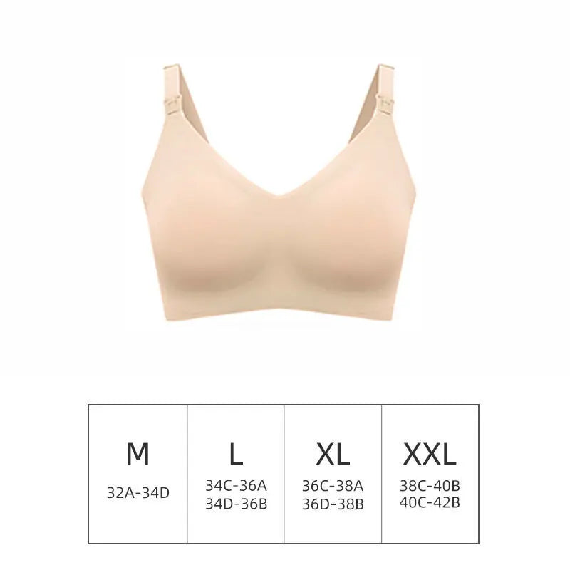 Ultra Thin Laser Cutting Ladies Feeding Bra Seamless Removable Padded Breastfeeding Bras Plus Size Push Up Maternity Support Bra