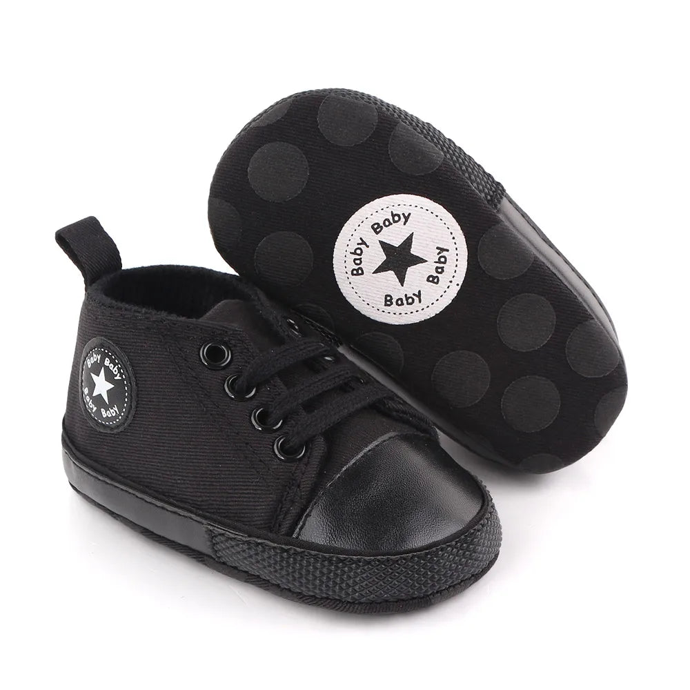 Canvas Baby Sneakers – Soft Sole First Walkers for Boys & Girls