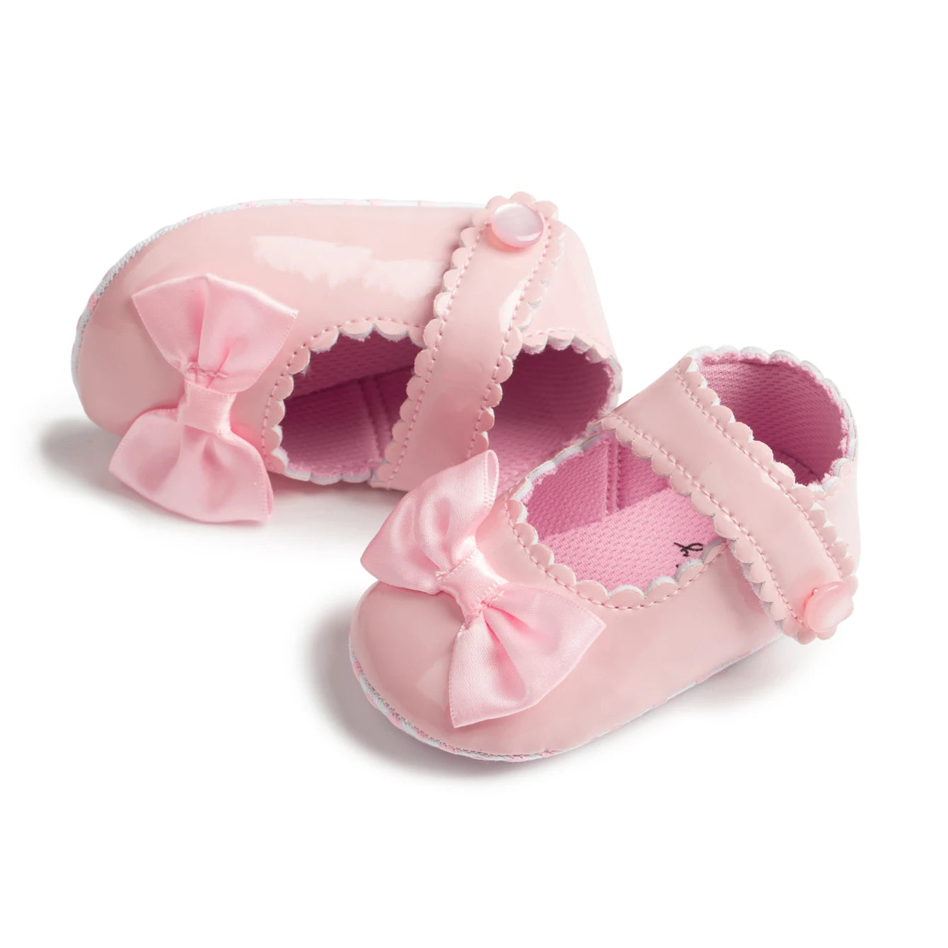 Meckior PU Leather Bowknot Baby Girl Shoes – Soft Sole Flats