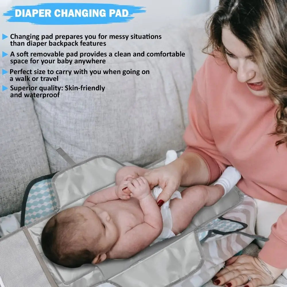 Portable Baby Changing Pad with Pockets