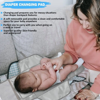 Portable Baby Changing Pad with Pockets