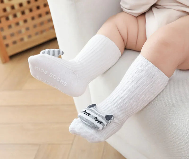 Cartoon Cotton Baby Socks – Non-Slip (Newborn to Toddler)