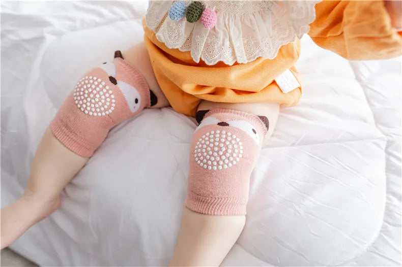 Cotton Baby Knee Pads – Anti-Slip Crawling Protection (0–3 Years)