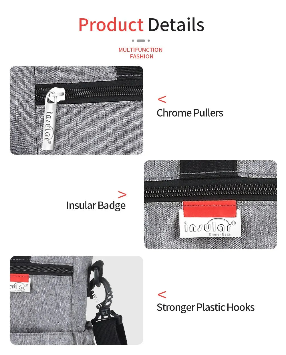 Fashion Baby Diaper Tote Bag Multifunctional Mommy Nappy Changing Bags Waterproof Mummy Stroller Bag