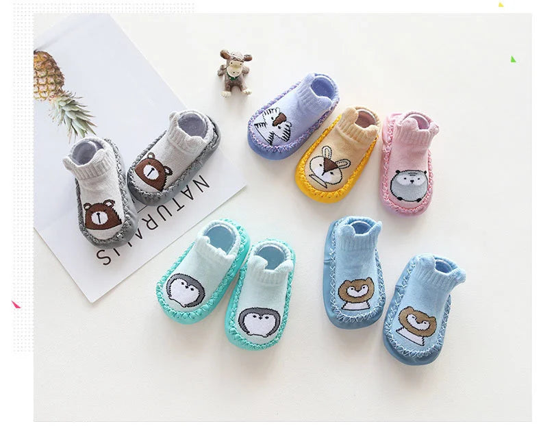 Baby Non-Slip Indoor Socks Slippers with Rubber Soles