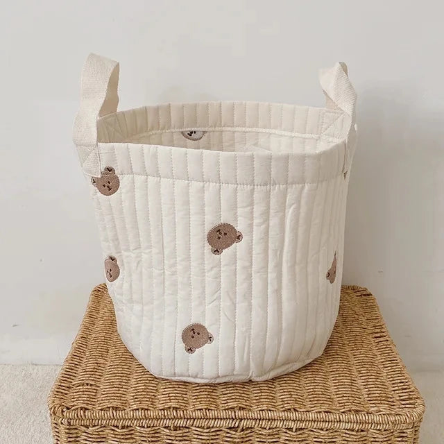 Baby Bags Cute Bear Embroidery Diaper Bag Caddy Nappy Cart Storage Mummy Maternity Bag for Newborn Diapers Toys Organizers