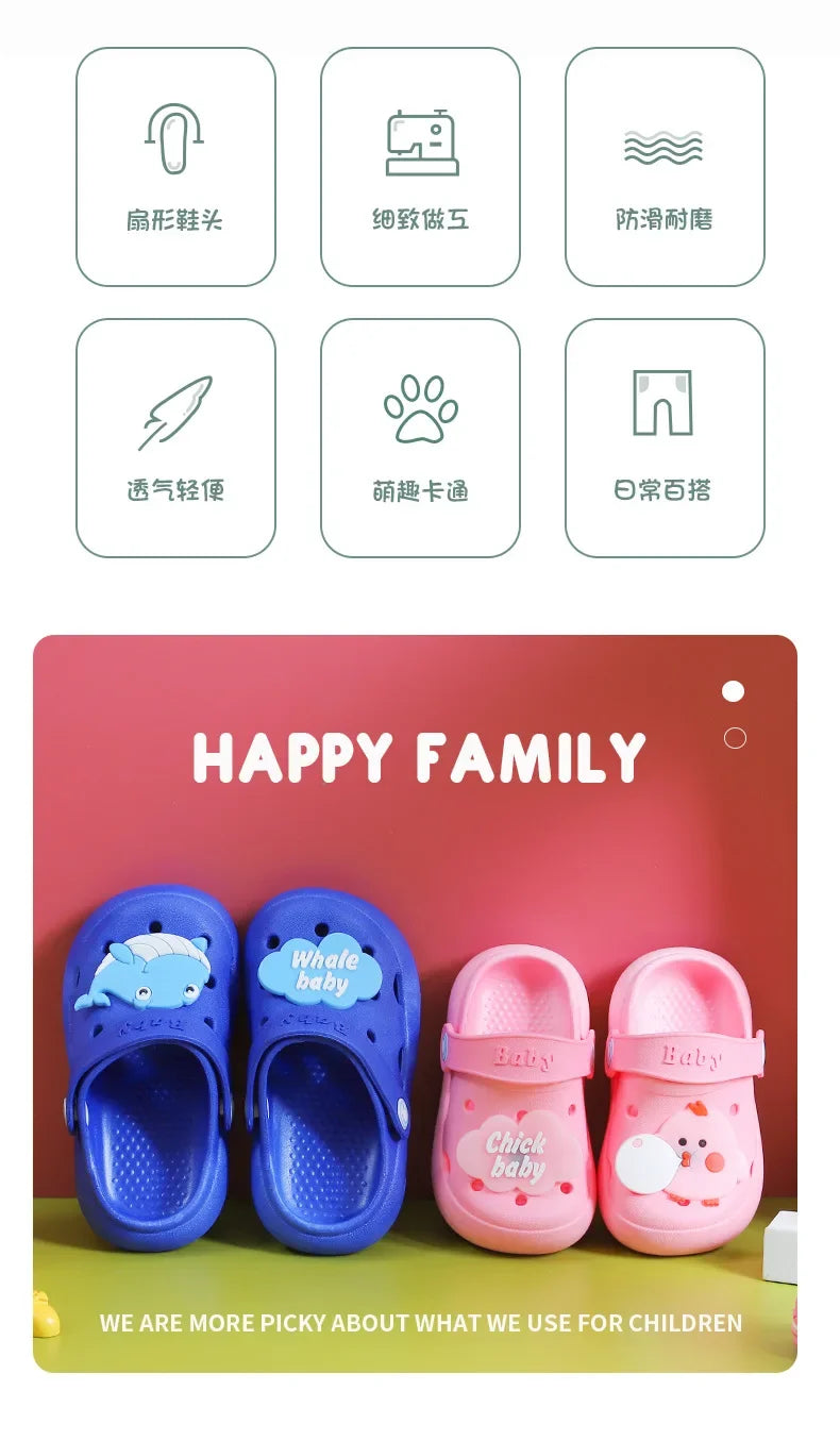 Children's Hole Shoes Slippers for Boys and Girls Breathable Non Slip Cute Lightweight, Soft Soled Sandals for External Wear
