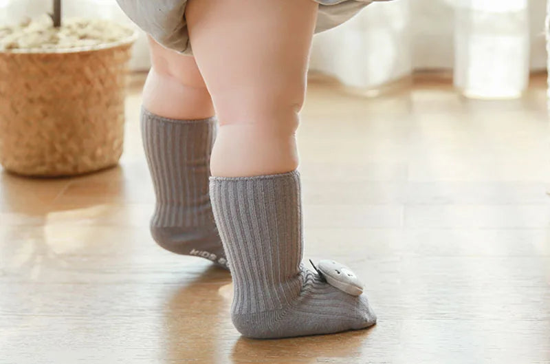 Cartoon Cotton Baby Socks – Non-Slip (Newborn to Toddler)