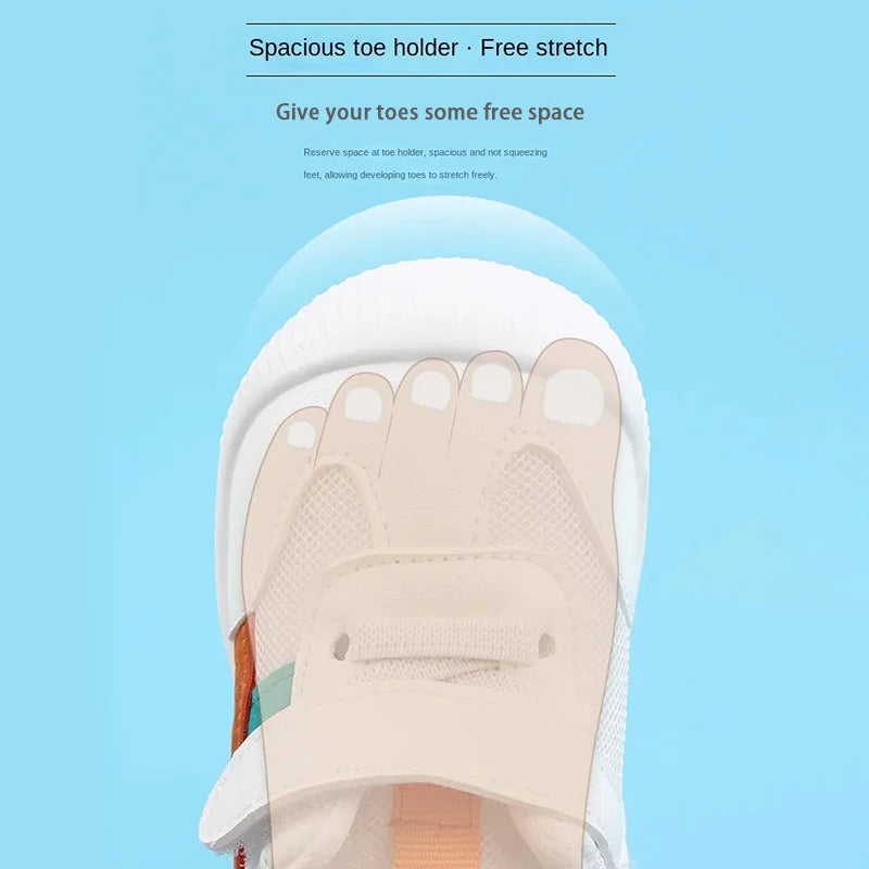 Baby Toddler Shoes Four Seasons 0-3 Year Old Children's Soft Sole Non Slip Shoes Girl Boy Mesh Breathable Walking Single Shoe