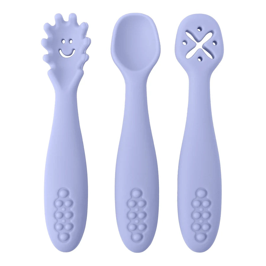 3PCS Baby Learning Spoon Set – Toddler Feeding Utensils